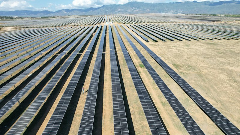 Solar panel farm in the desert
